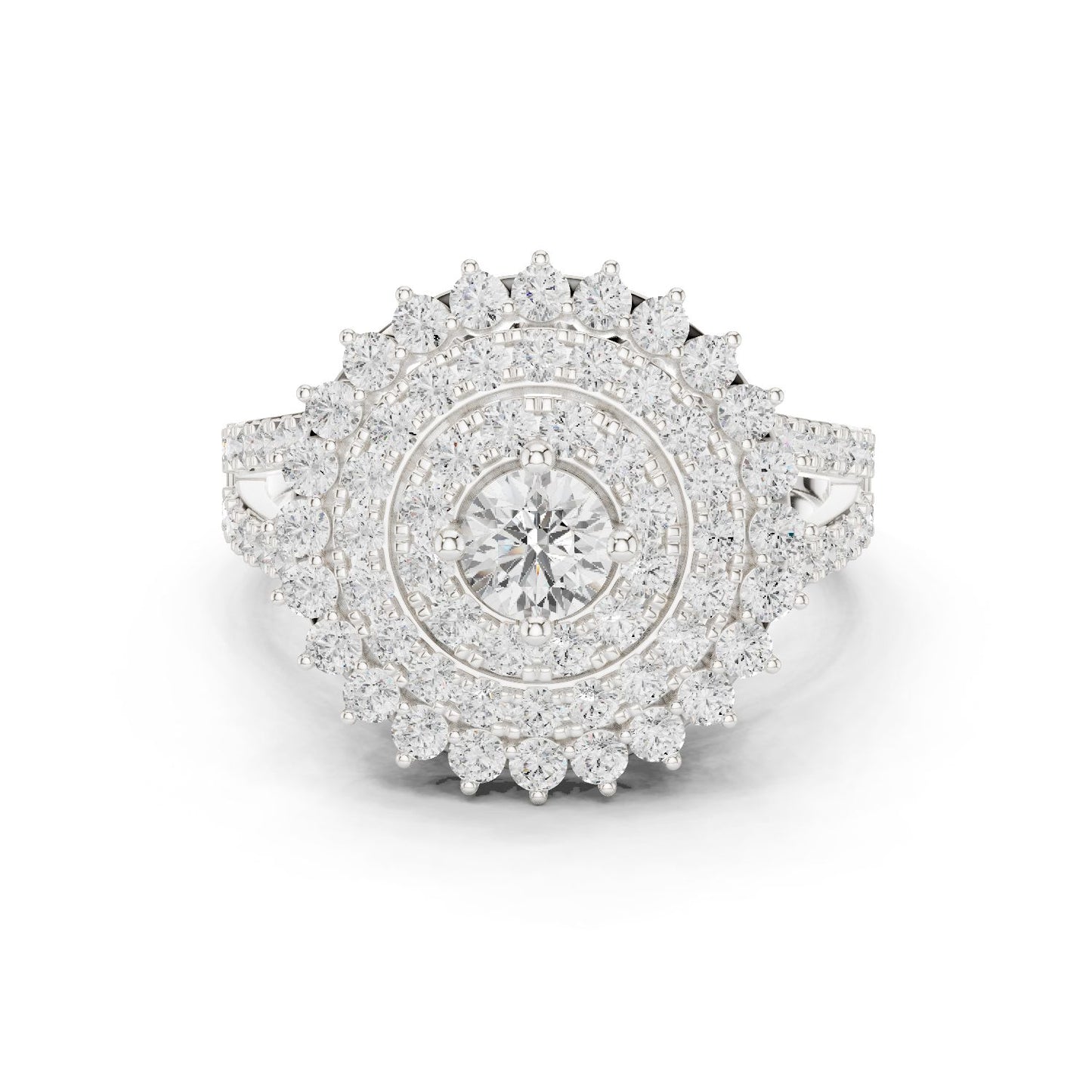 Round Lab Grown Diamond Halo Engagement Ring