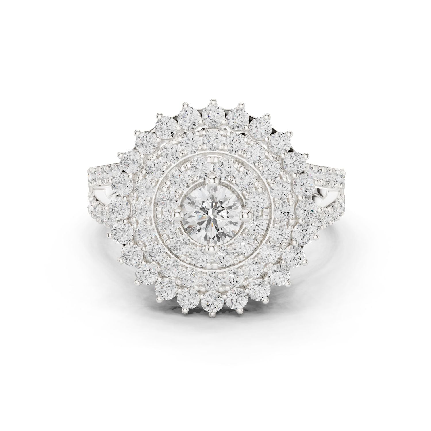 Round Lab Grown Diamond Halo Engagement Ring