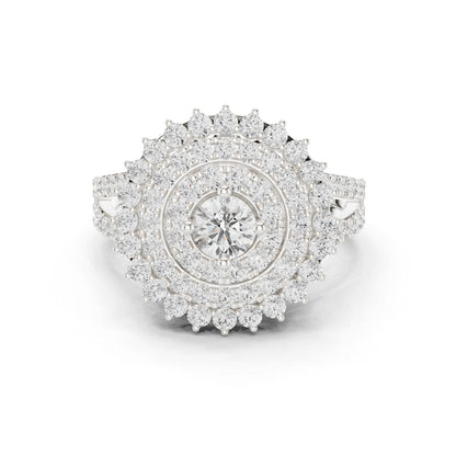 Round Lab Grown Diamond Halo Engagement Ring