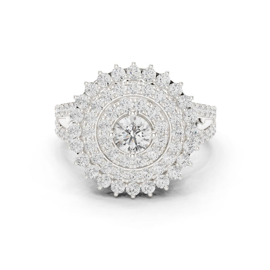 Round Lab Grown Diamond Halo Engagement Ring