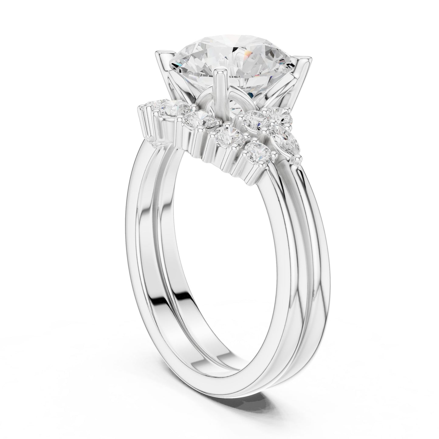 Round Lab Grown Diamond Halo Engagement Ring