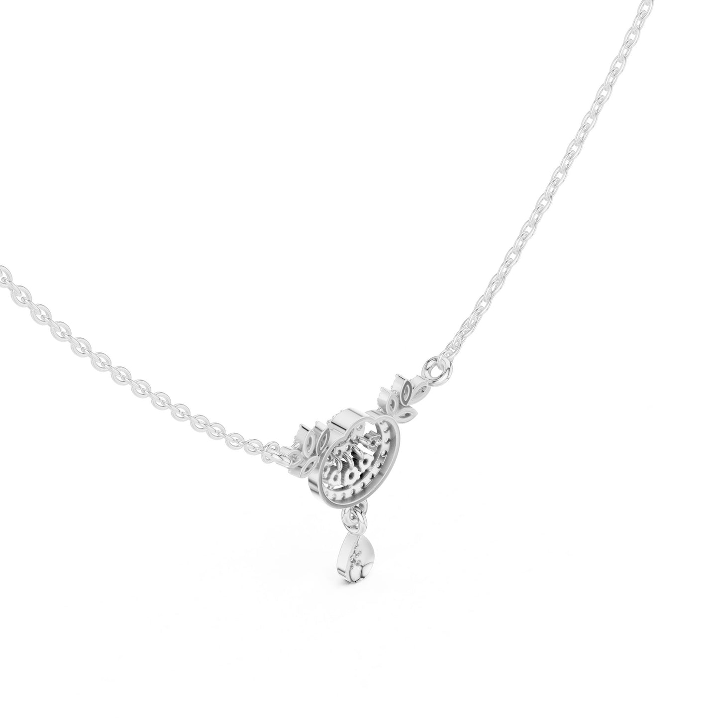 Round Lab Grown Diamond Halo Pendant