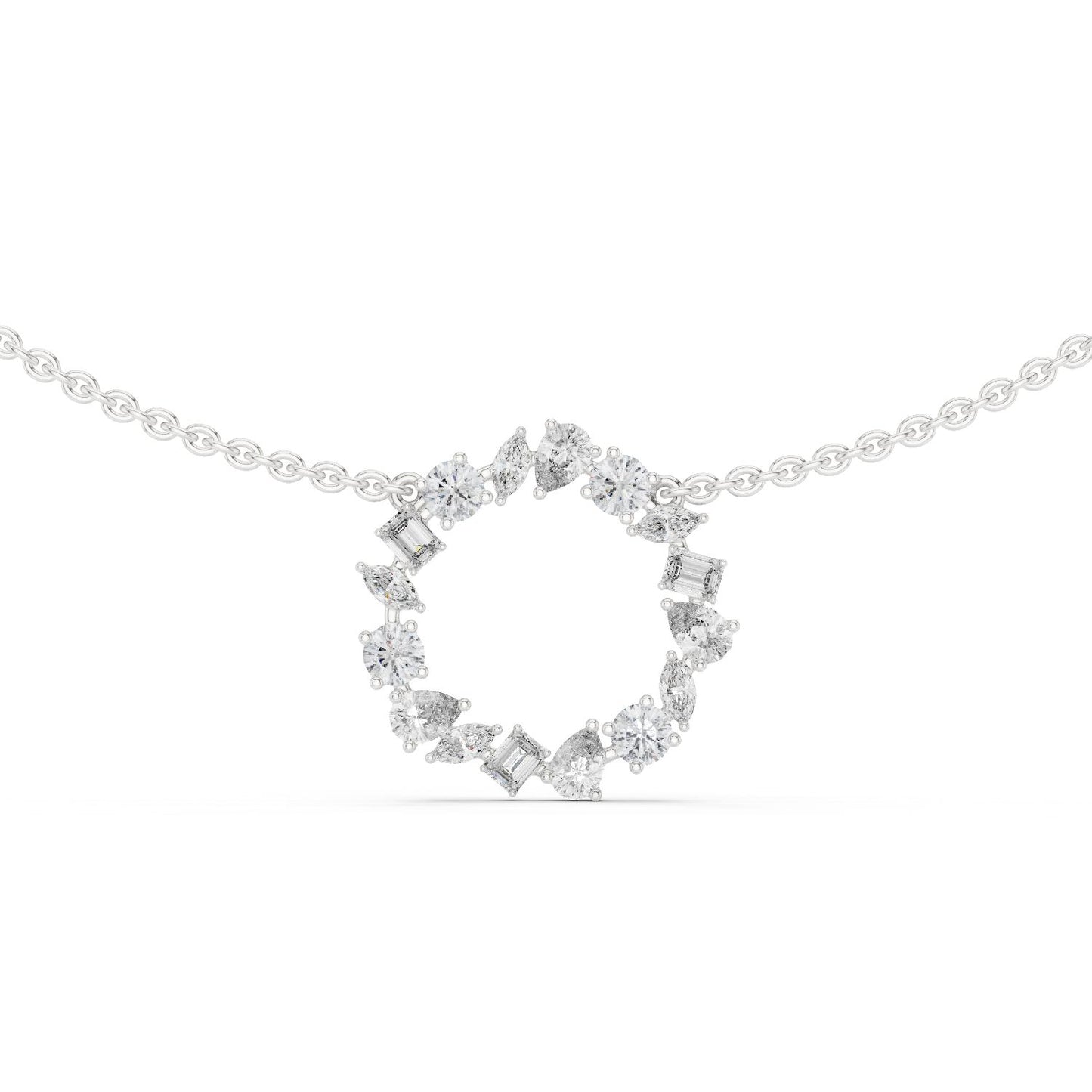 Round Lab Grown Diamond Halo Pendant