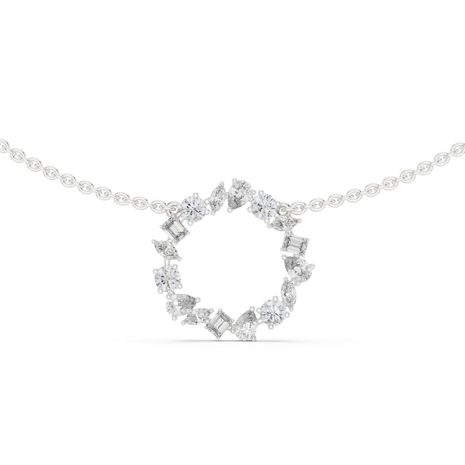 Round Lab Grown Diamond Halo Pendant