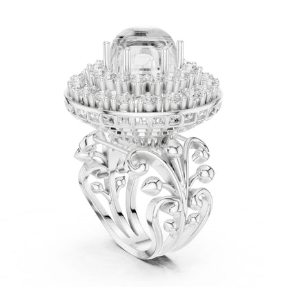 Round Lab Grown Diamond Halo Engagement Ring