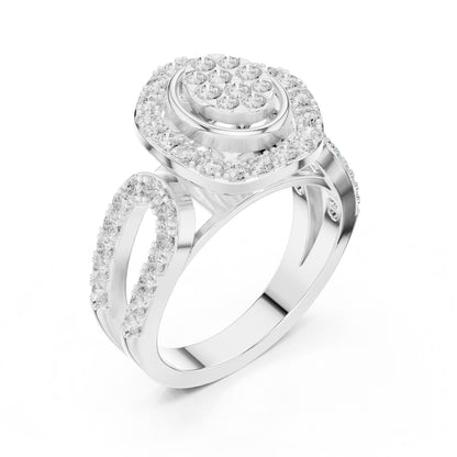 Round Lab Grown Diamond Halo Engagement Ring