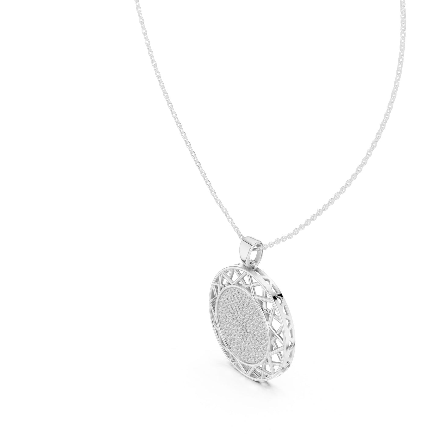 Round Lab Grown Diamond Halo Pendant