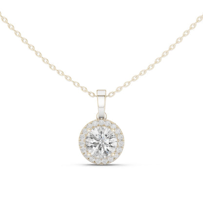 Round Lab Grown Diamond Halo Pendant