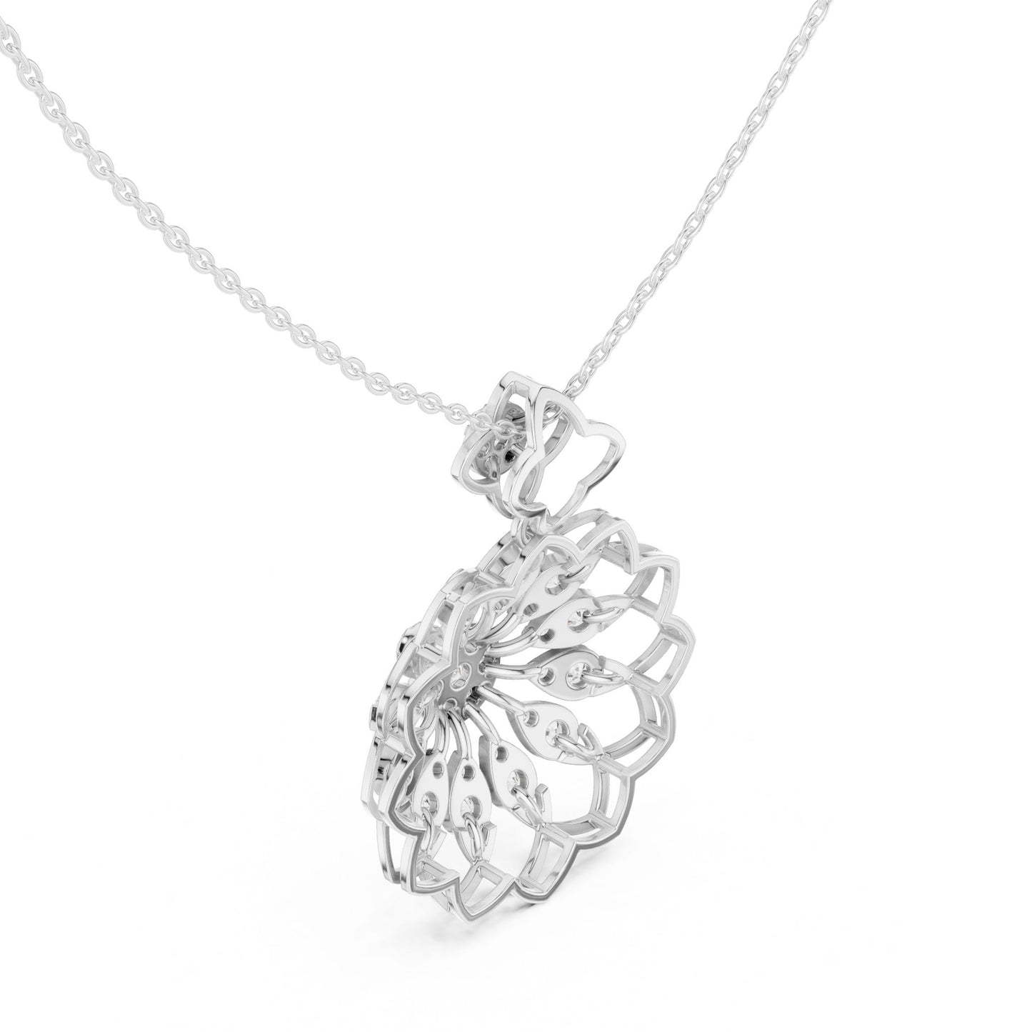 Round Lab Grown Diamond Halo Pendant