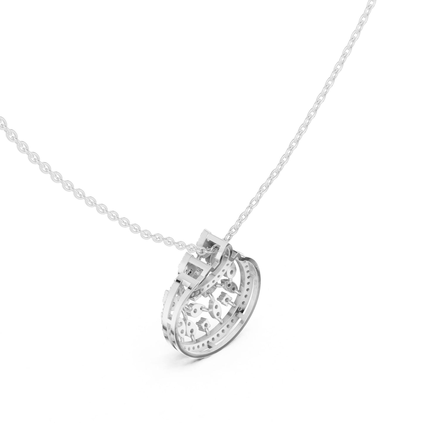 Round Lab Grown Diamond Halo Pendant