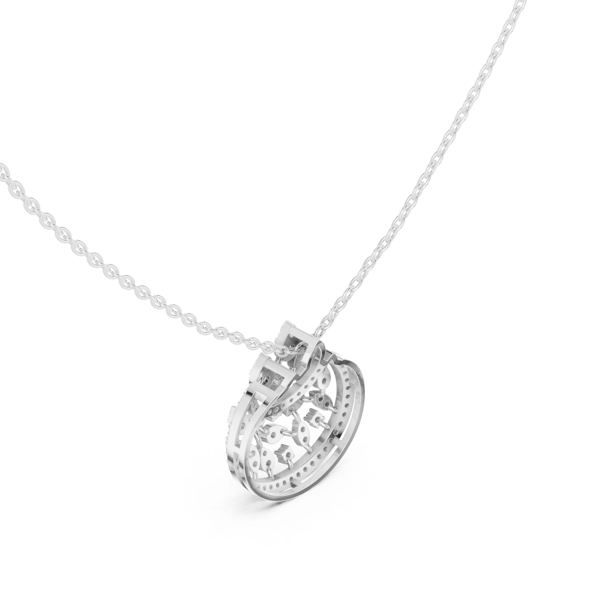 Round Lab Grown Diamond Halo Pendant