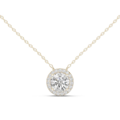 Round Lab Grown Diamond Halo Pendant