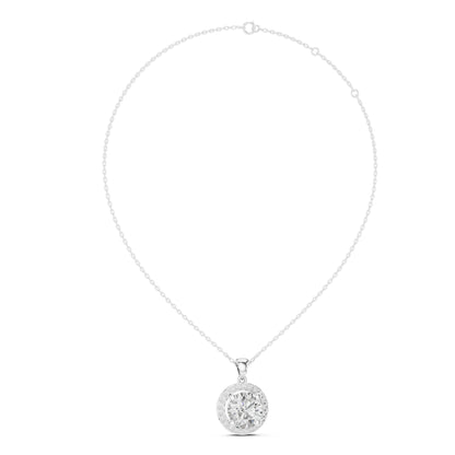 Round Lab Grown Diamond Halo Pendant