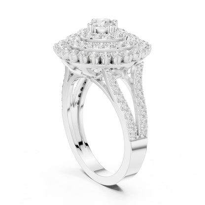 Round Lab Grown Diamond Halo Engagement Ring