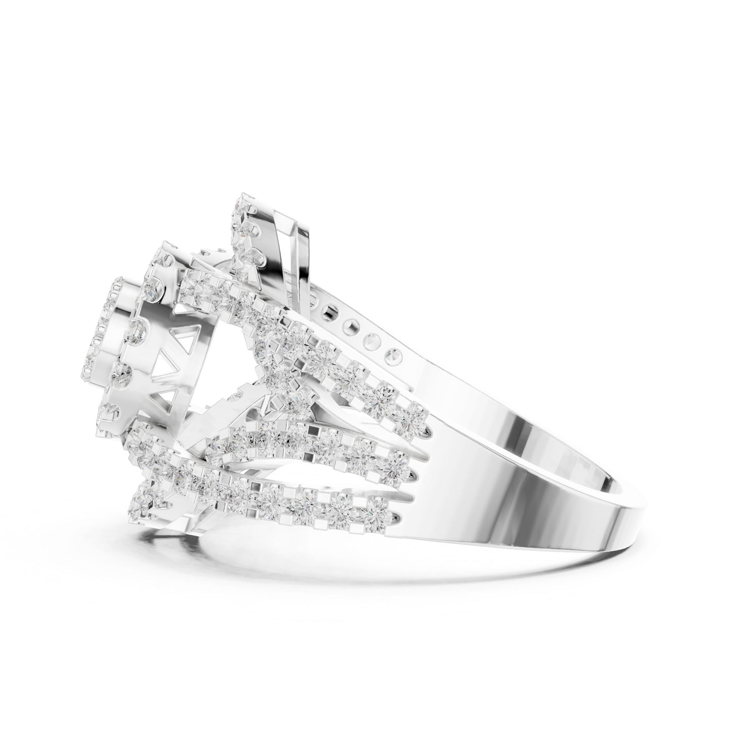 Round Lab Grown Diamond Halo Engagement Ring