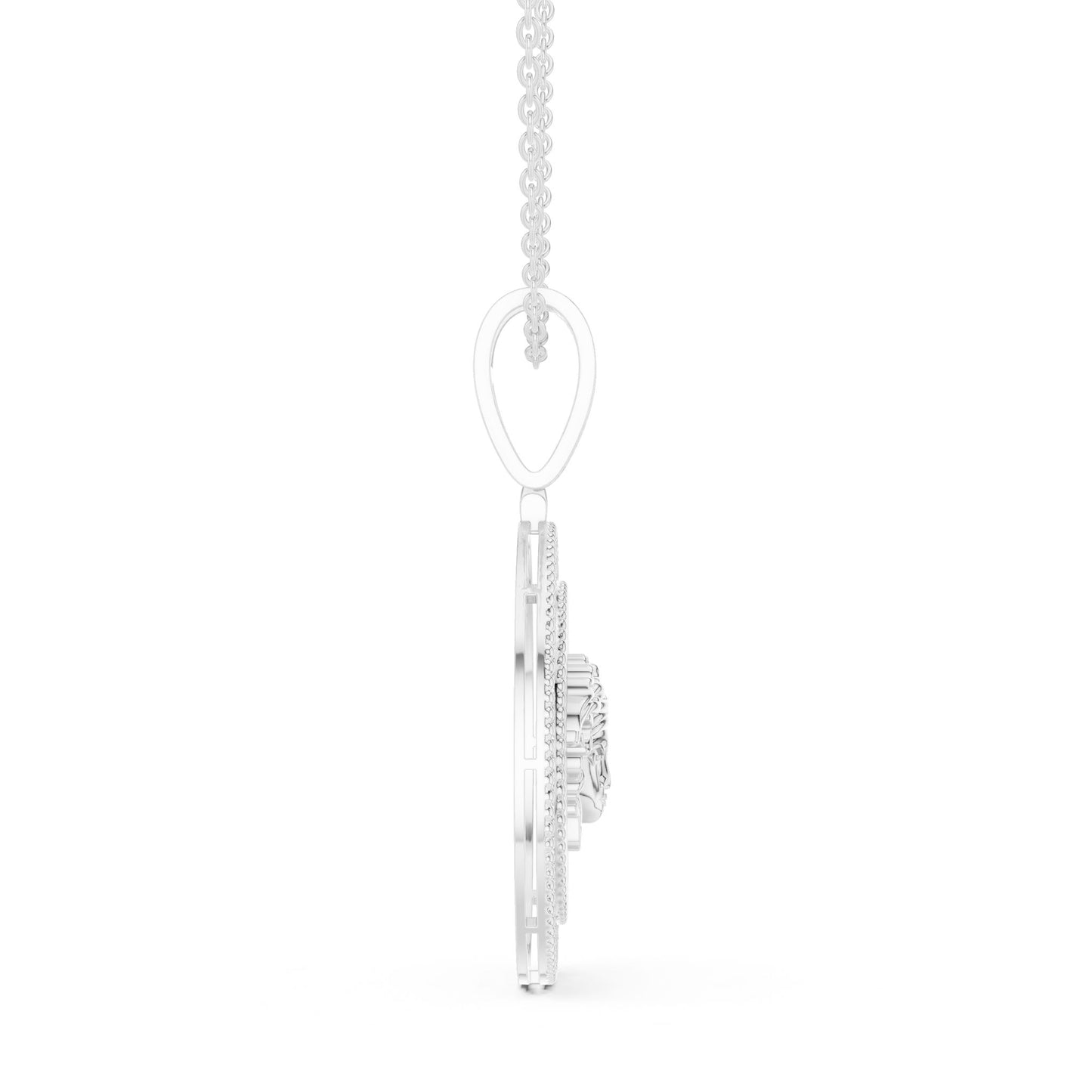 Round Lab Grown Diamond Halo Pendant