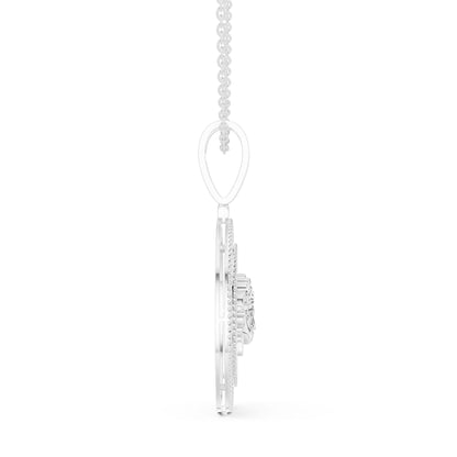 Round Lab Grown Diamond Halo Pendant