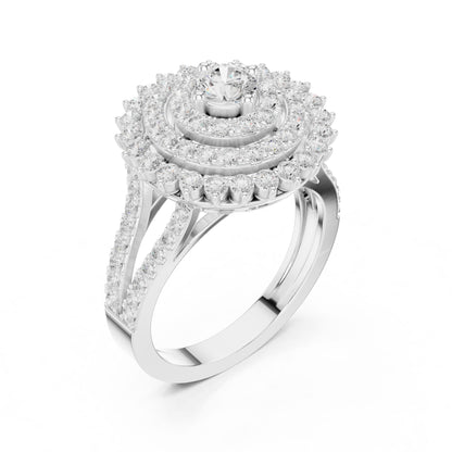 Round Lab Grown Diamond Halo Engagement Ring