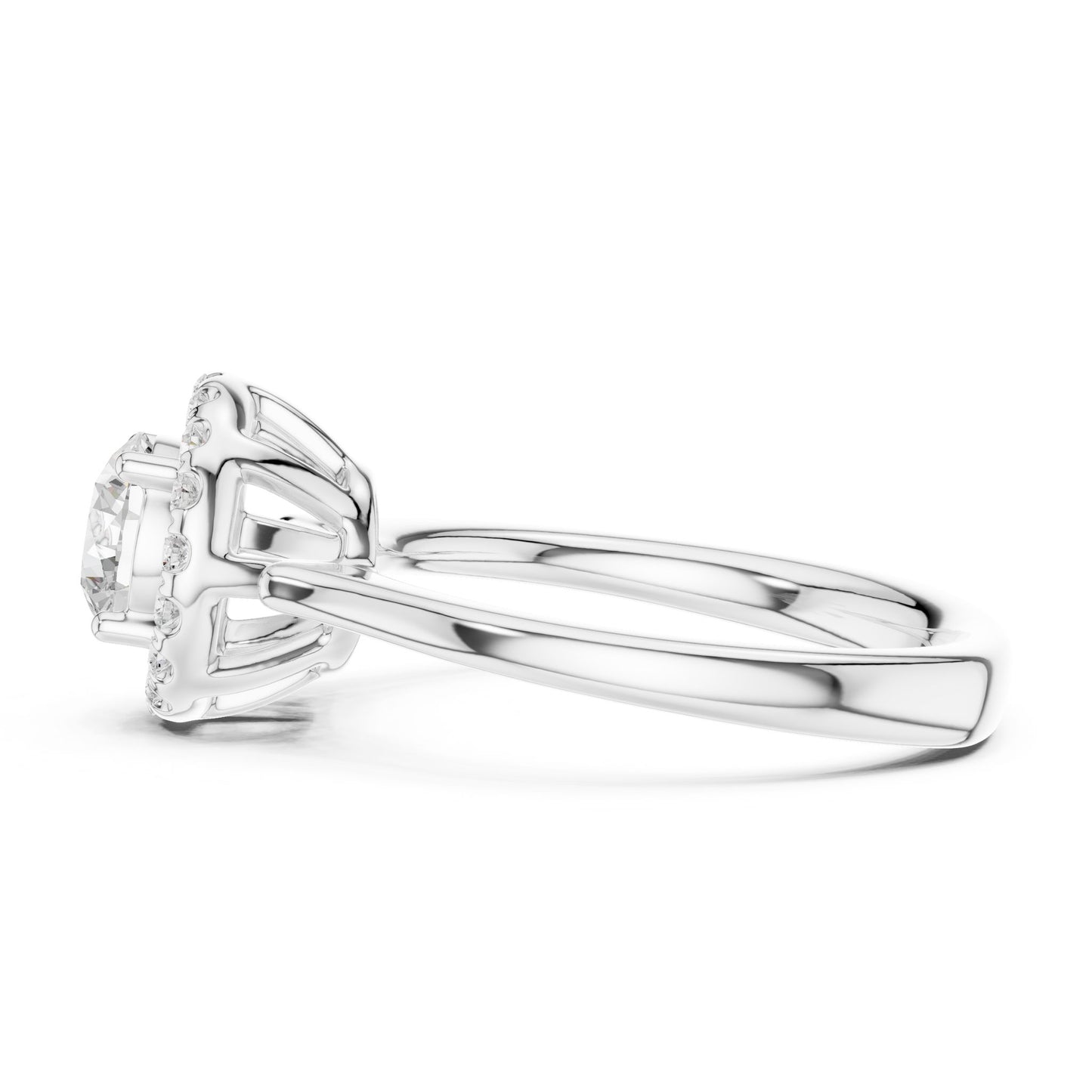 Round Lab Grown Diamond Halo Engagement Ring