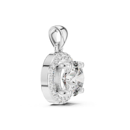Round Lab Grown Diamond Halo Pendant