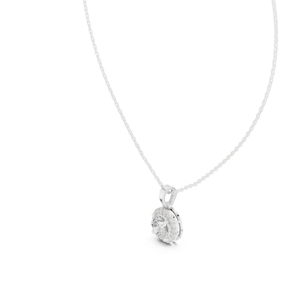Round Lab Grown Diamond Halo Pendant