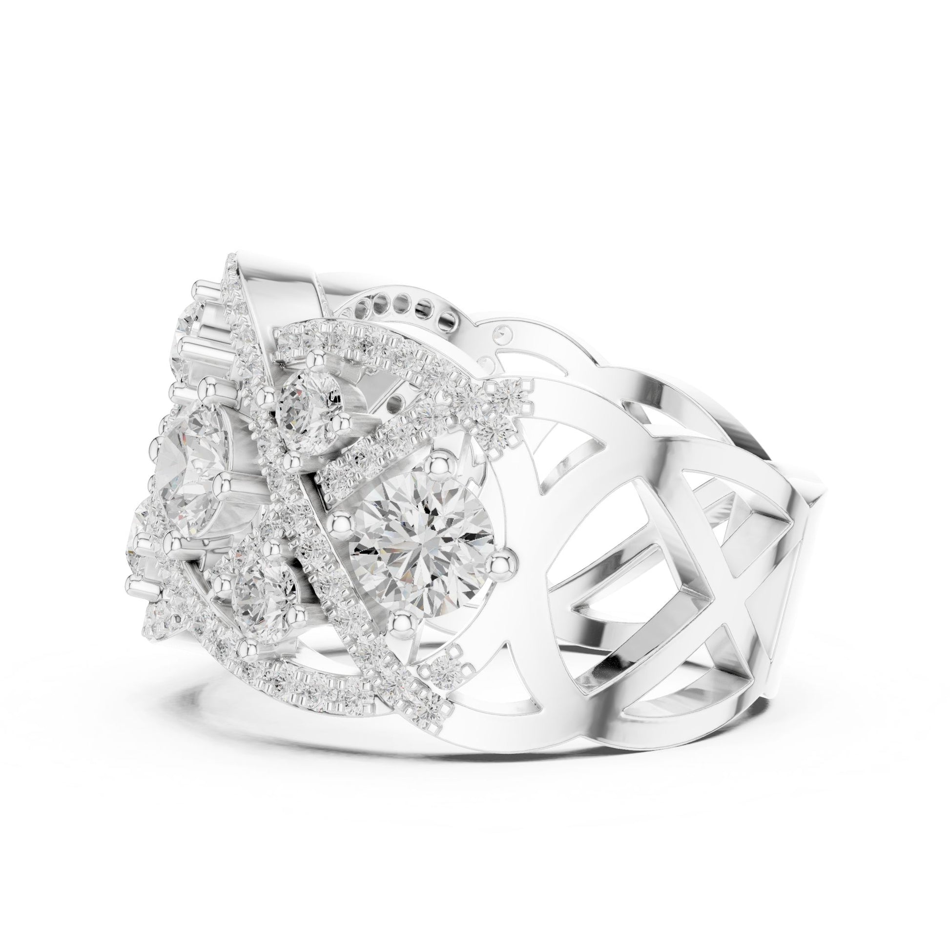 Round Lab Grown Diamond Halo Engagement Ring