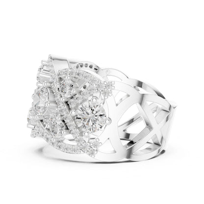 Round Lab Grown Diamond Halo Engagement Ring