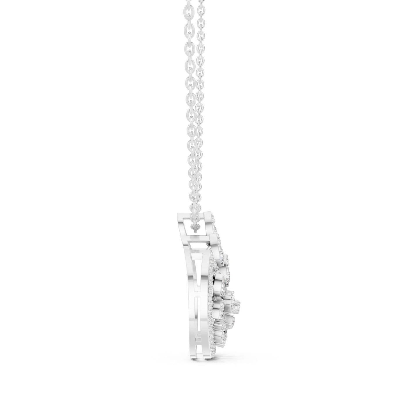 Round Lab Grown Diamond Halo Pendant