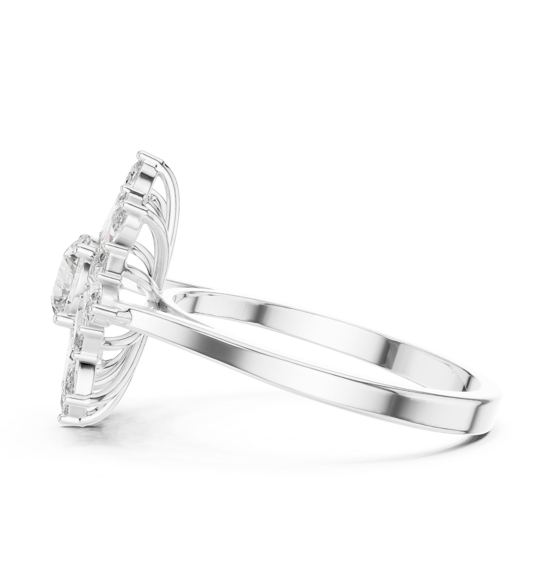 Round Lab Grown Diamond Halo Engagement Ring