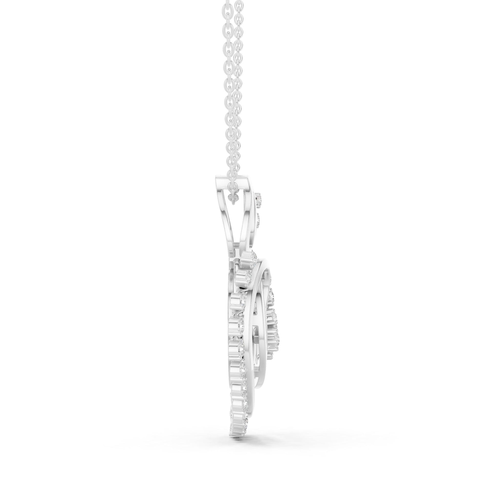 Round Lab Grown Diamond Halo Pendant