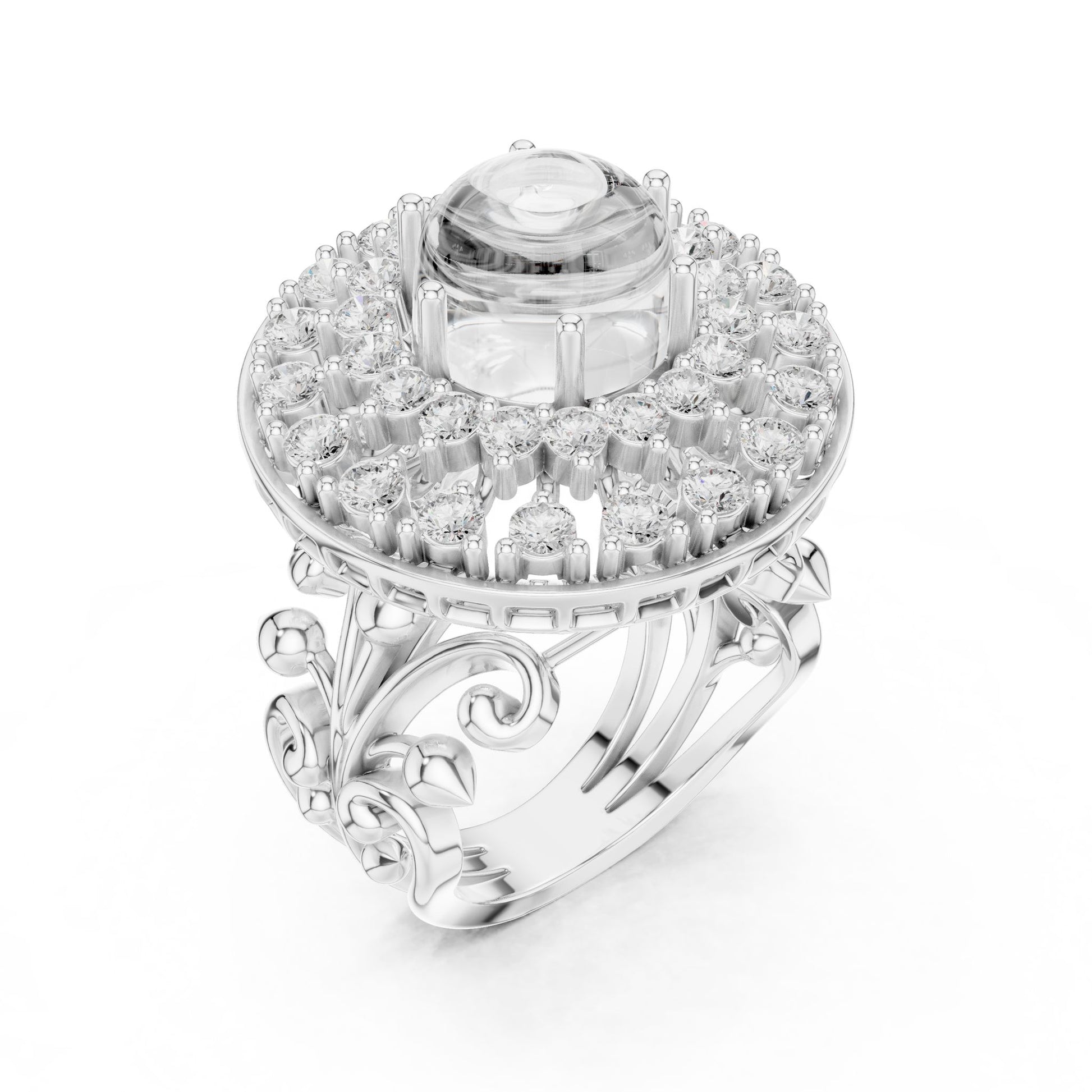 Round Lab Grown Diamond Halo Engagement Ring
