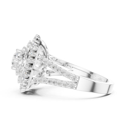 Round Lab Grown Diamond Halo Engagement Ring