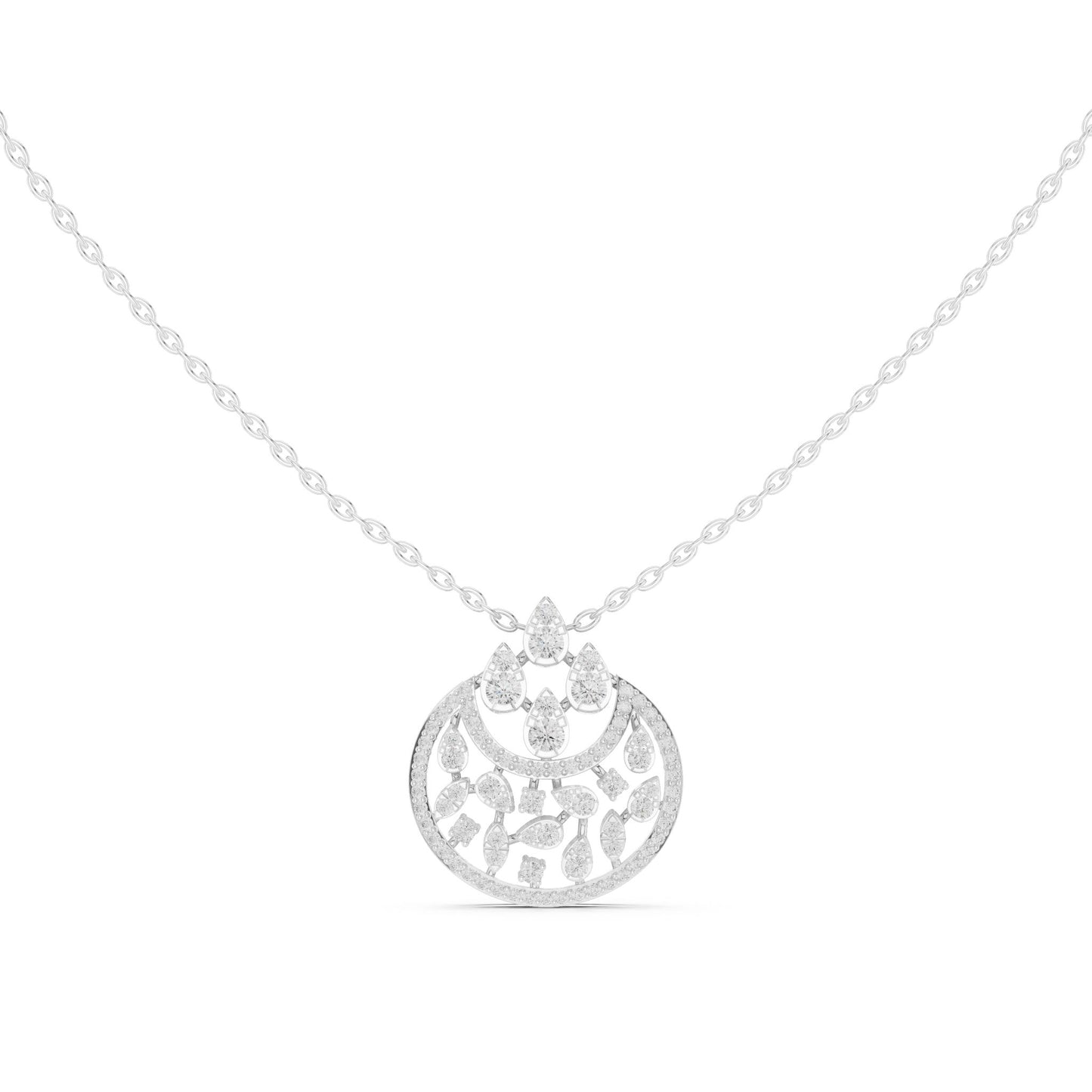 Round Lab Grown Diamond Halo Pendant