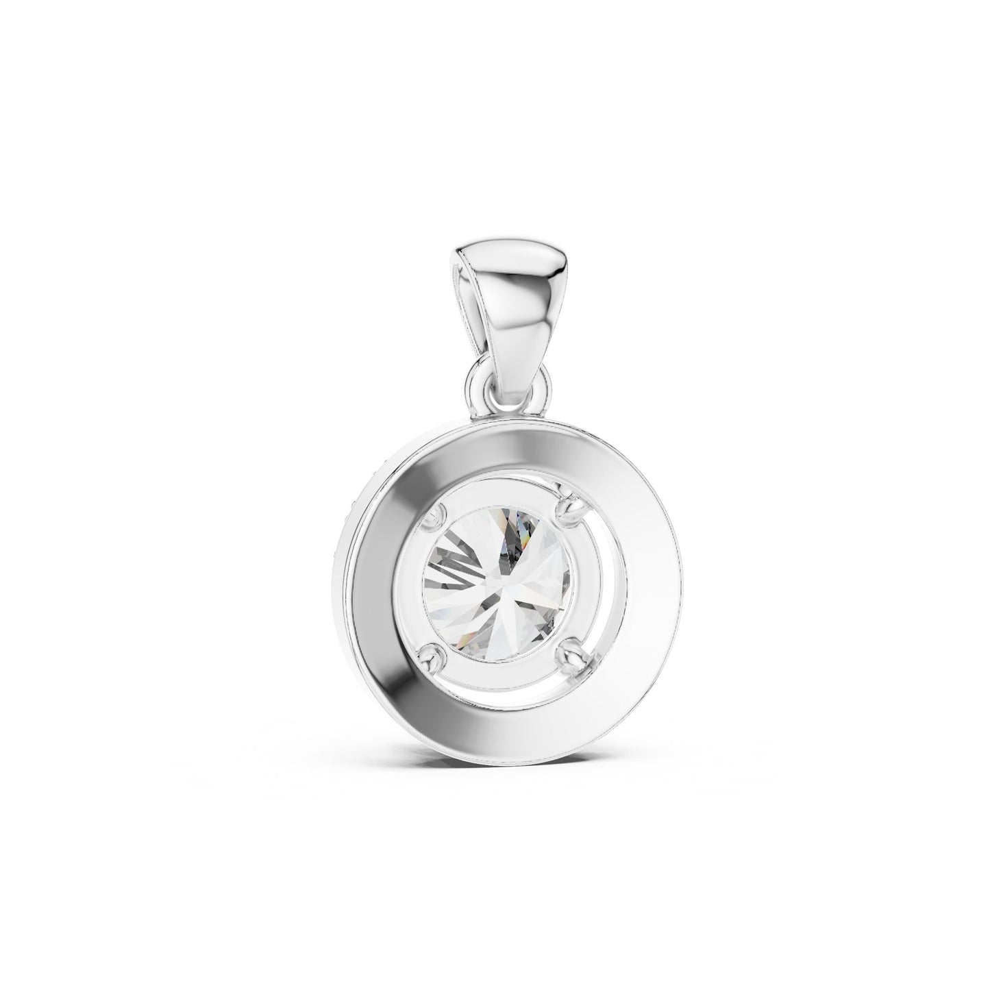 Round Lab Grown Diamond Halo Pendant