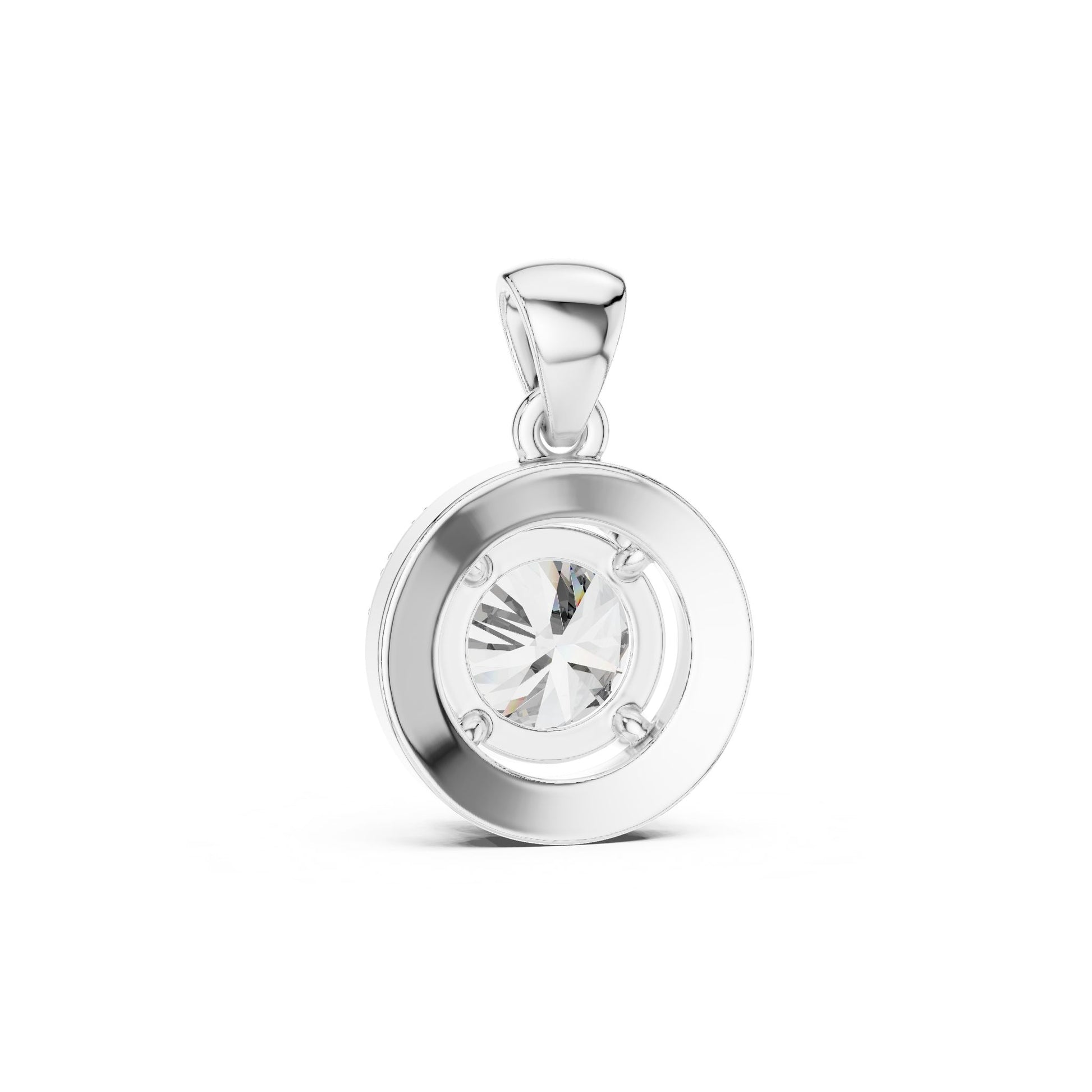 Round Lab Grown Diamond Halo Pendant