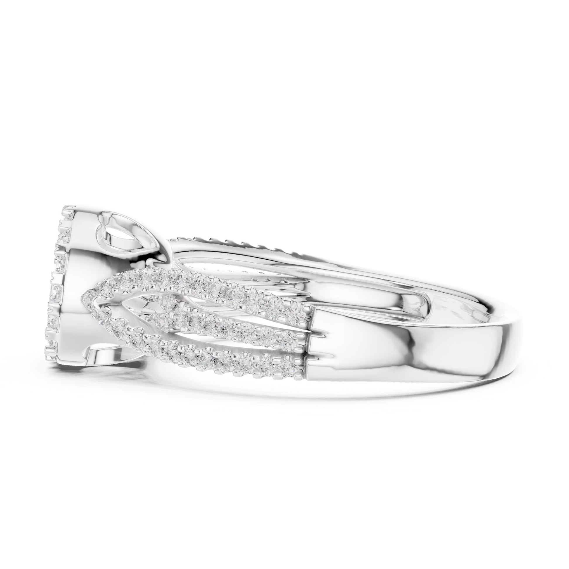 Round Lab Grown Diamond Halo Engagement Ring