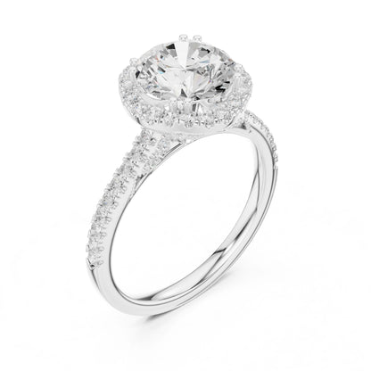 Round Lab Grown Diamond Halo Engagement Ring