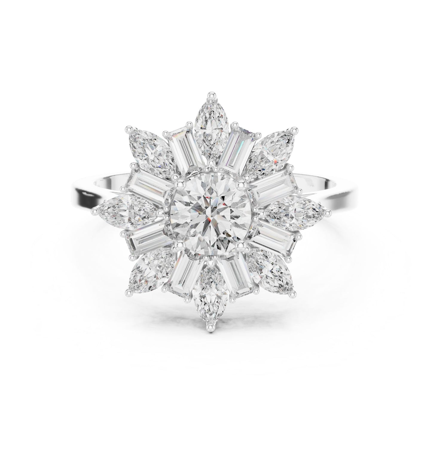 Round Lab Grown Diamond Halo Engagement Ring