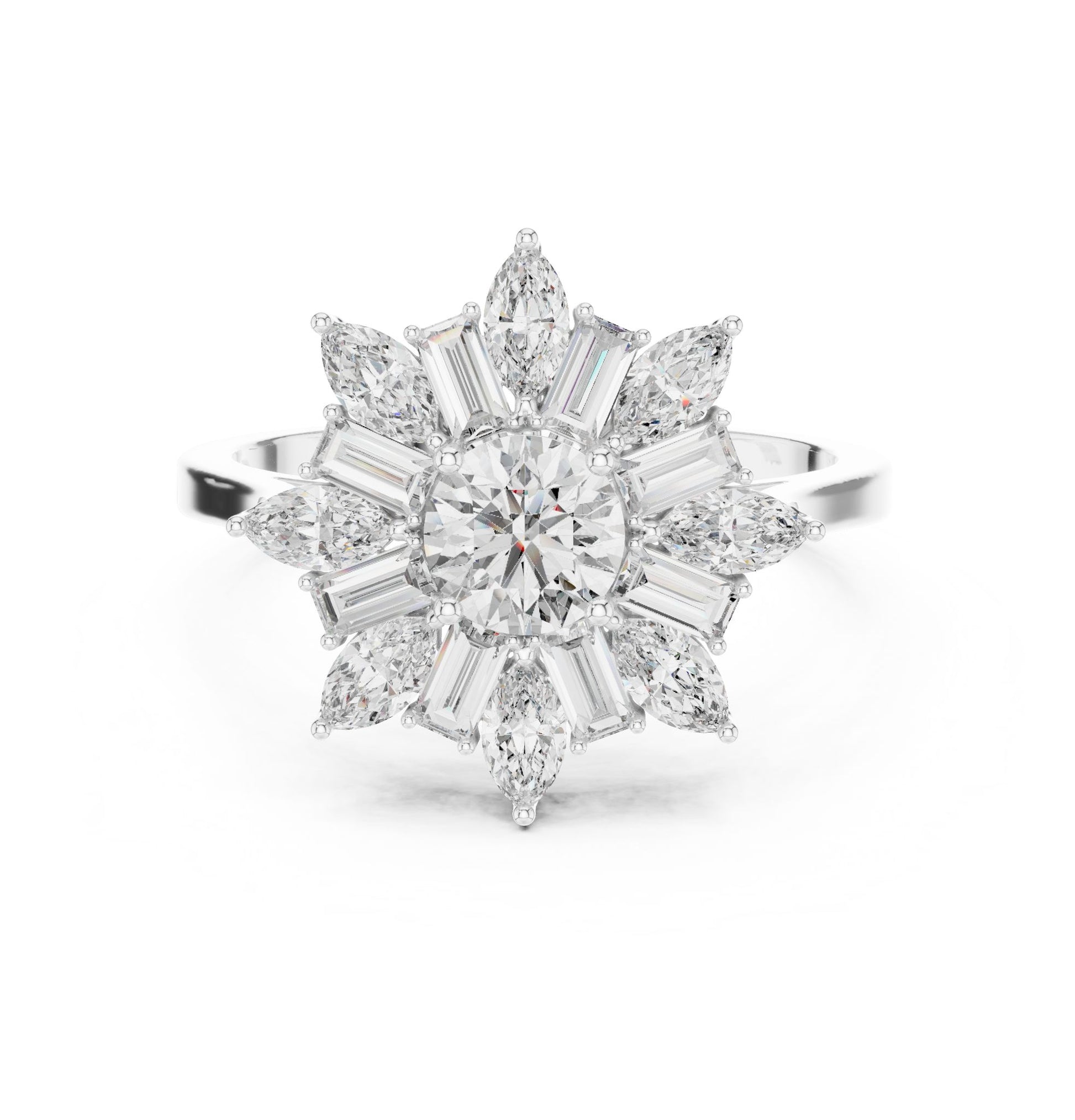 Round Lab Grown Diamond Halo Engagement Ring