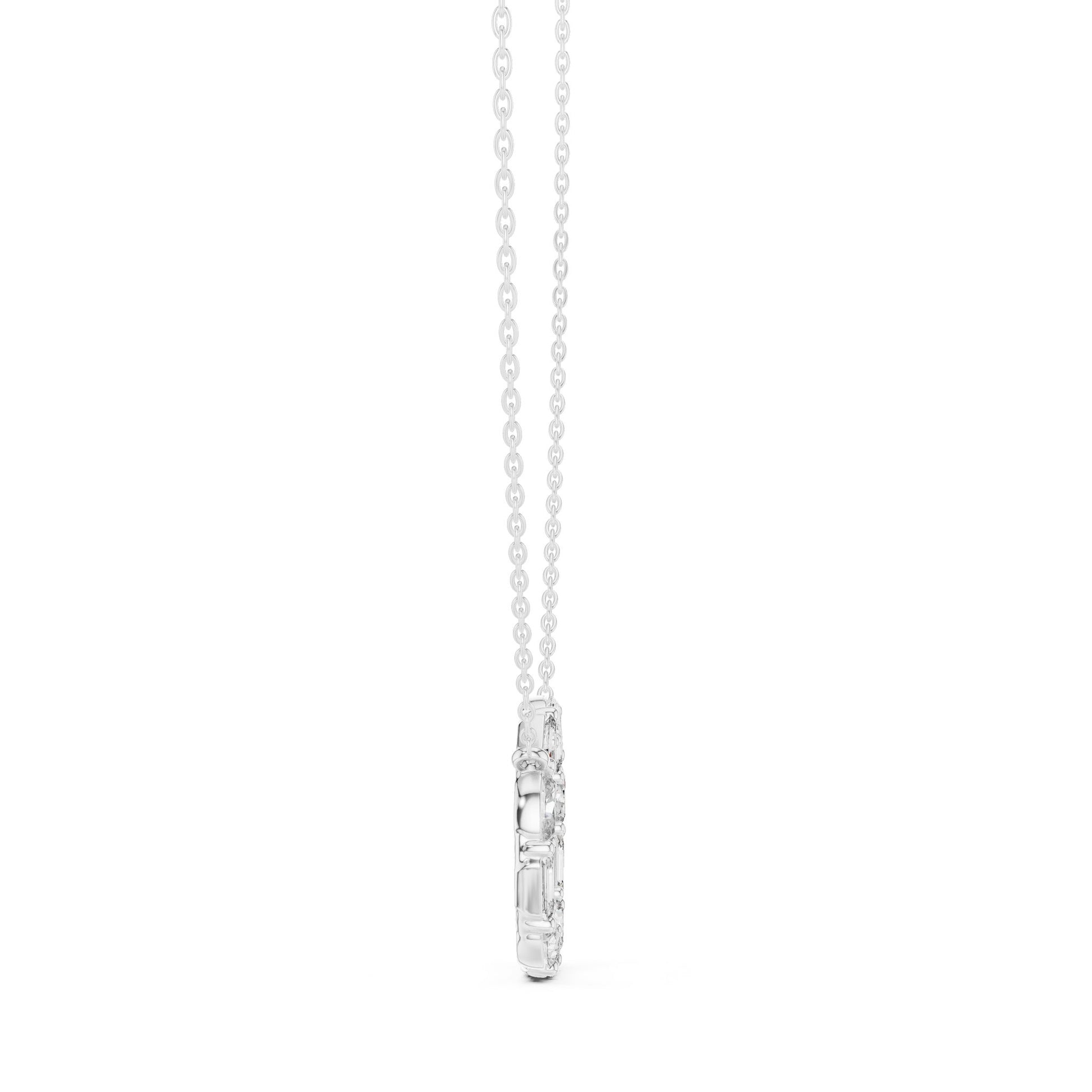 Round Lab Grown Diamond Halo Pendant