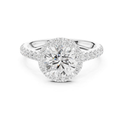 Round Lab Grown Diamond Halo Engagement Ring