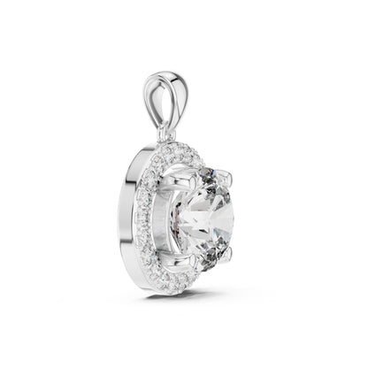 Round Lab Grown Diamond Halo Pendant