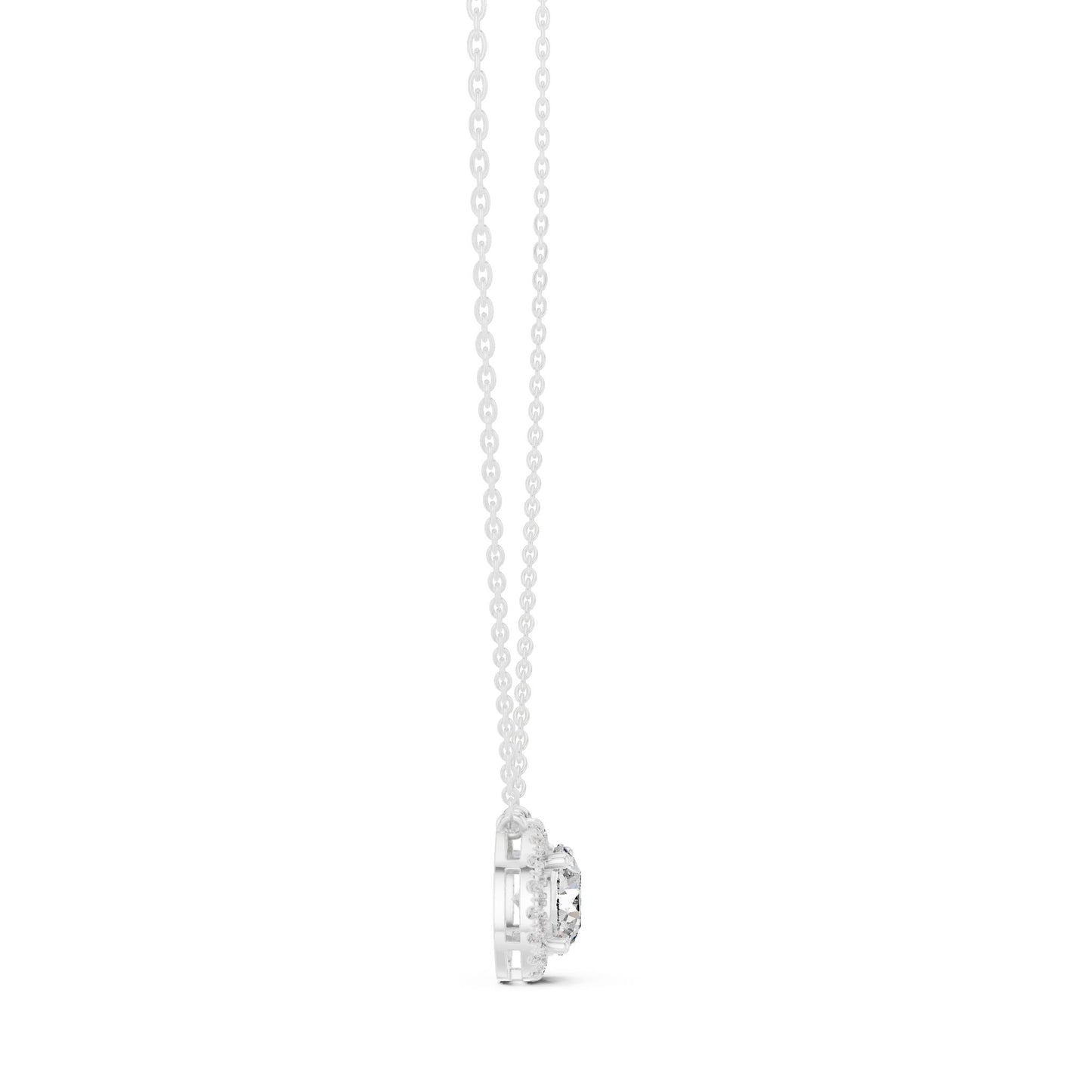 Round Lab Grown Diamond Halo Pendant