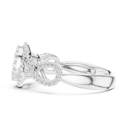 Round Lab Grown Diamond Halo Engagement Ring