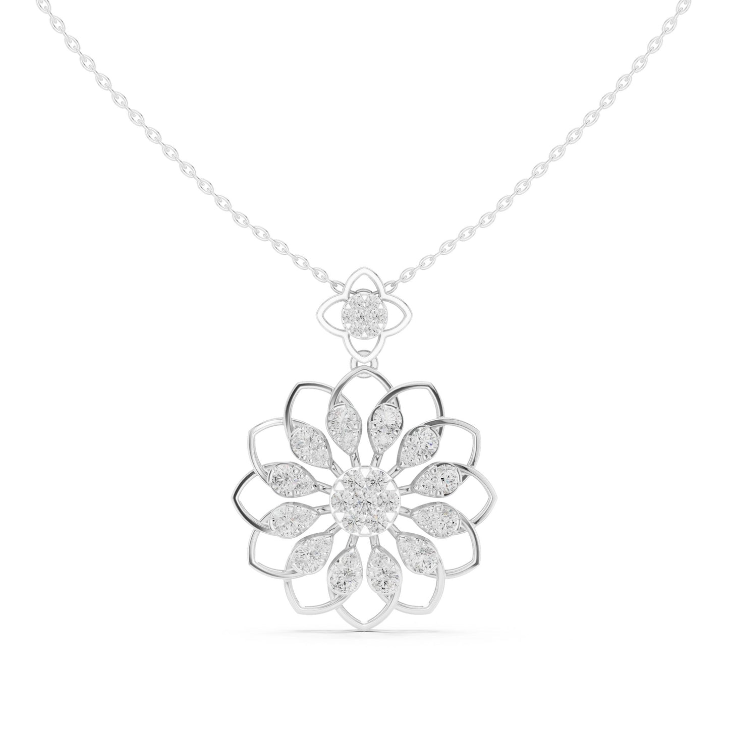 Round Lab Grown Diamond Halo Pendant