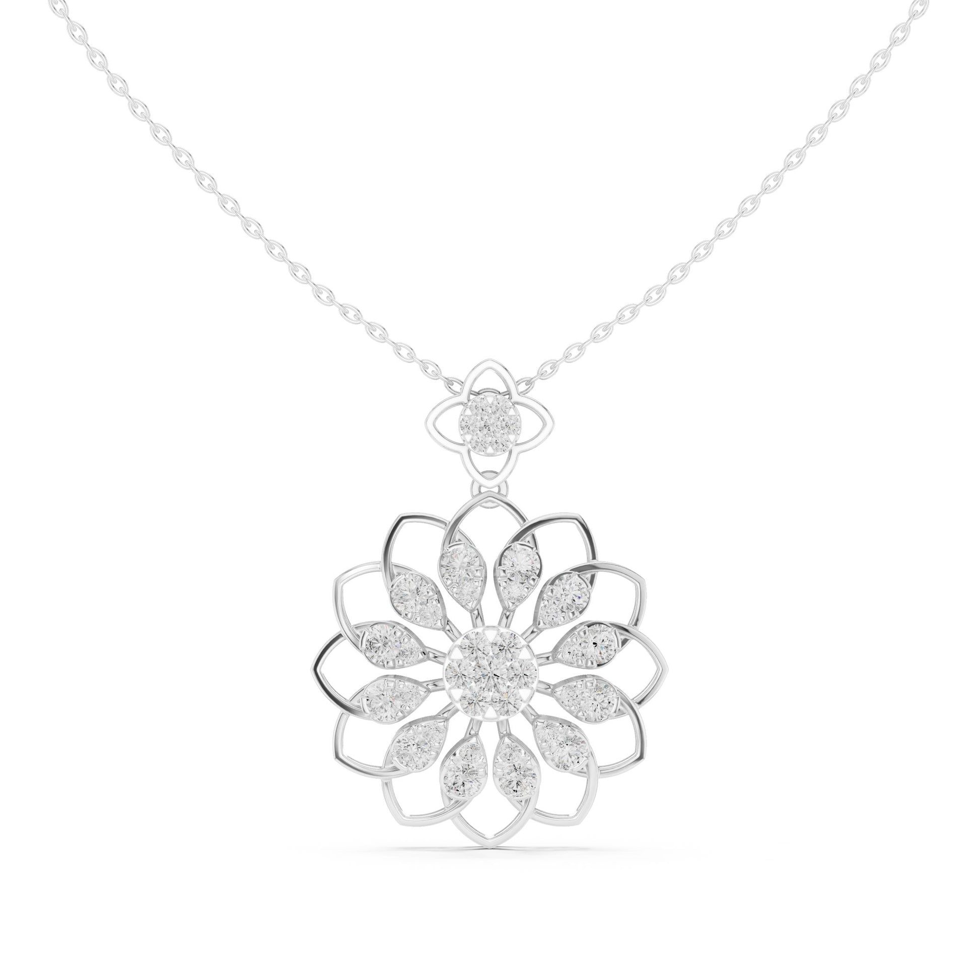 Round Lab Grown Diamond Halo Pendant