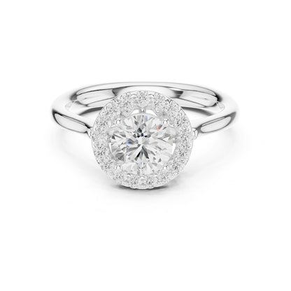 Round Lab Grown Diamond Halo Engagement Ring