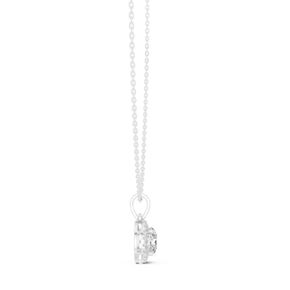 Round Lab Grown Diamond Halo Pendant