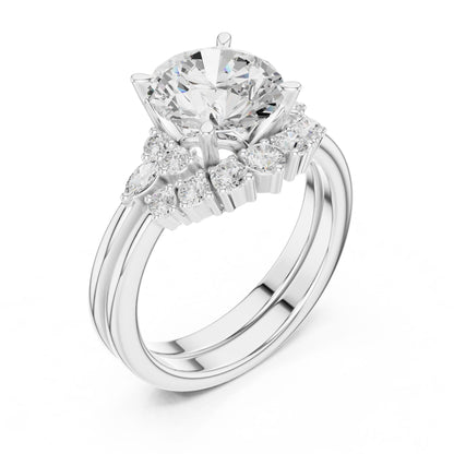 Round Lab Grown Diamond Halo Engagement Ring