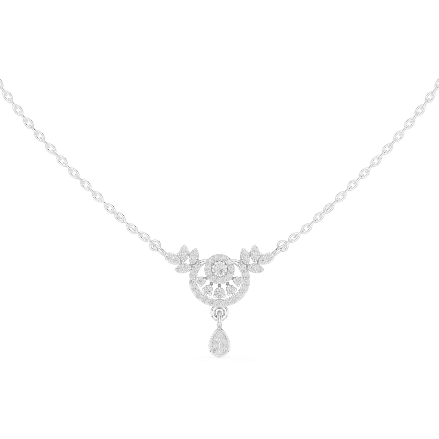 Round Lab Grown Diamond Halo Pendant